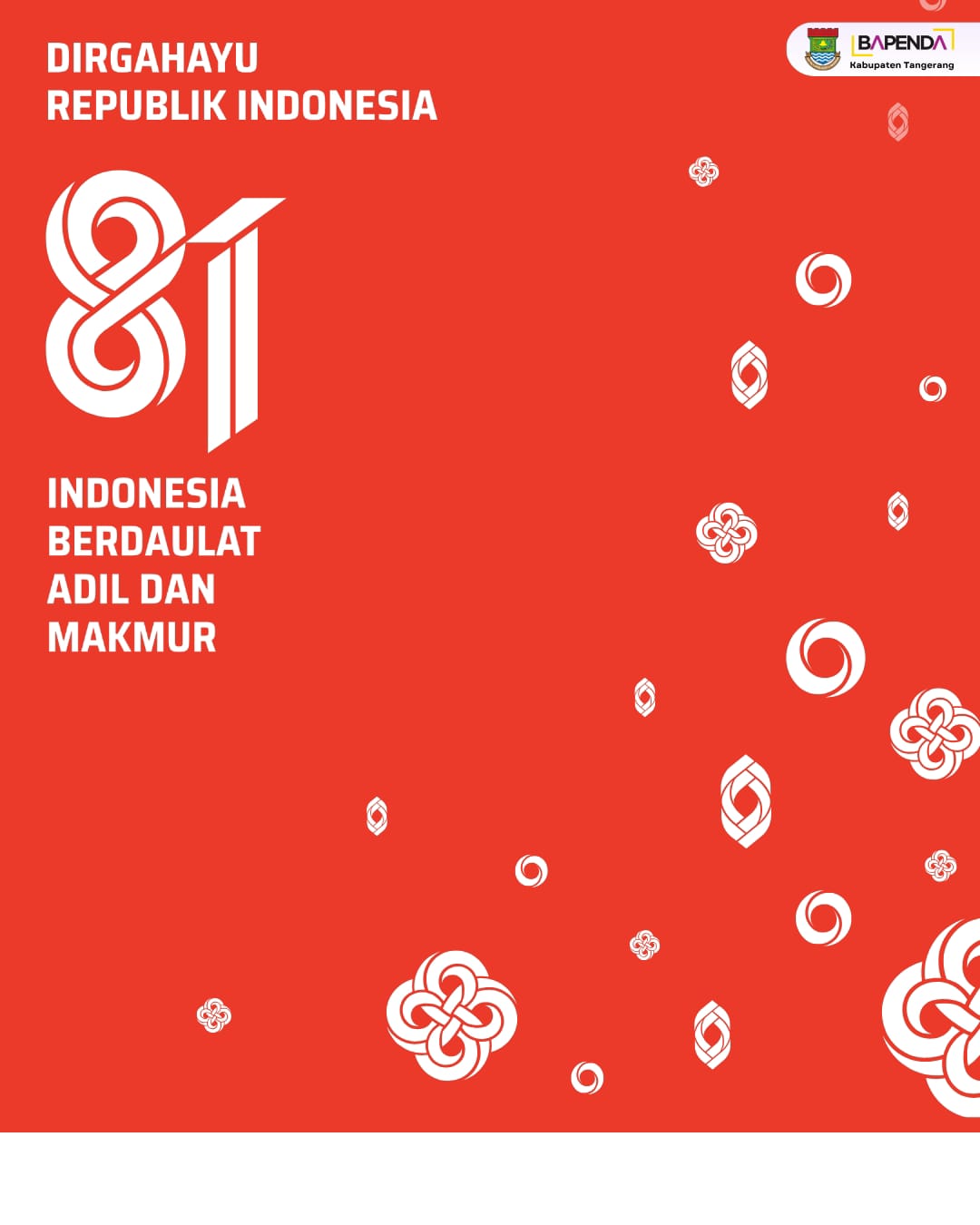 BAPENDA Kabupaten Tangerang Mengucapkan Selamat HUT RI Ke-81
